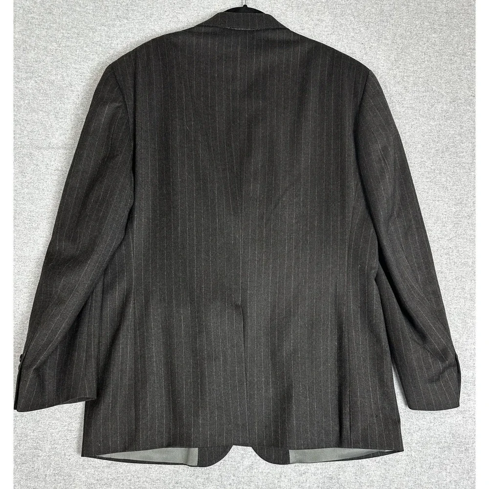 Nautica Blazer Mens 40R Charcoal Gray Pinstripe Wool Two Button Center‎ Vent